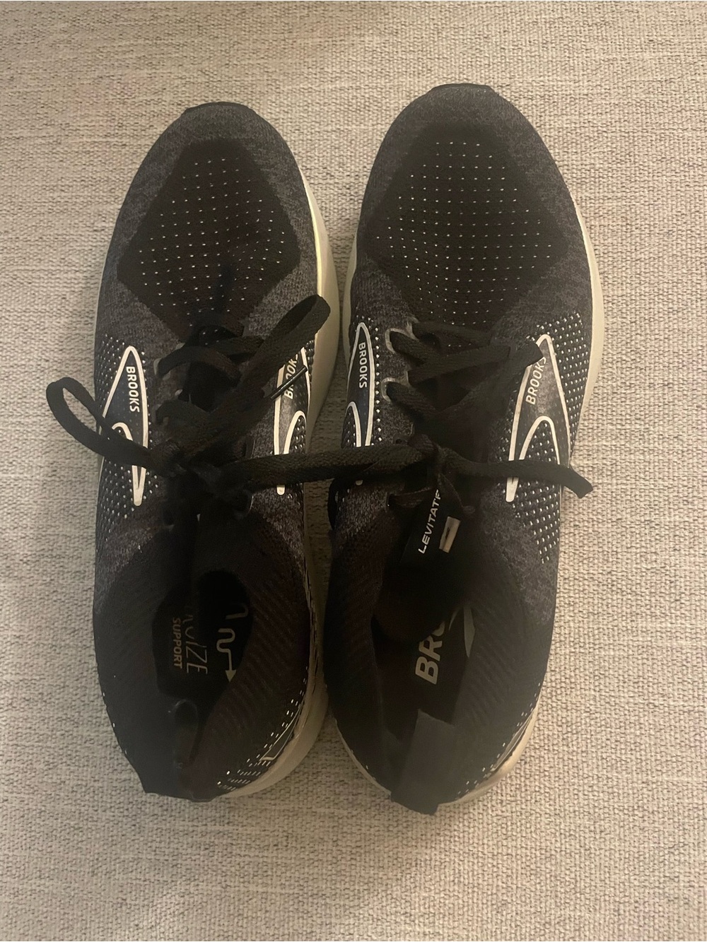 Brooks Black and White Levitate Running Shoes - Men's Athletic